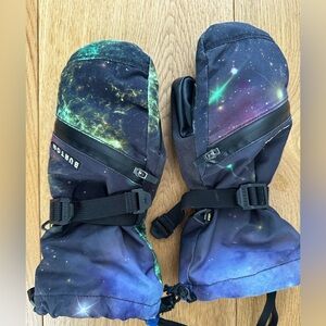 Kids Burton Vent Ski Mittens size S, Galaxy print